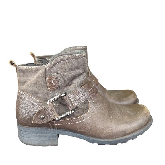 Earth Origins Paris Ankle Boots Booties Western Women's 7 Brown Leather 2014F‎ - Picture 1 of 8